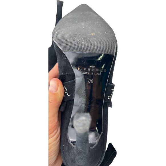 Vintage JOHN RICHMOND Women Boots US 9 EU 39 Zip-Up Suede Leather High Heels - Picture 11 of 13